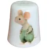 Foto de um(a) Dedal em Porcelana Decorado - Ratinho e Pássaro no Galho - Colecionável, da categoria de Outros colecionáveis. Esta peça colecionável destaca-se pelo design detalhado em ambos os lados, unindo simpatia e natureza em um único objeto... Vendido no marketplace Trésors.