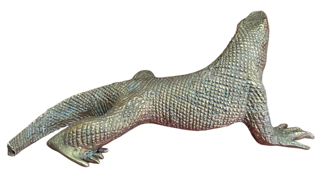 Foto de um(a) Escultura Decorativa de Dragão de Komodo em Bronze, da categoria de Outros colecionáveis. Peça exótica e rica em detalhes, ideal para colecionadores de figuras de animais ou para compor uma decoração de estilo... Mostrado de uma perspectiva diferente. Vendido no marketplace Trésors.