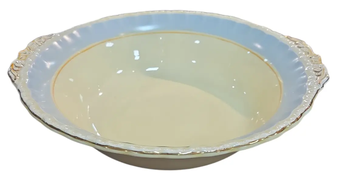 Foto de um(a) Travessa Grindley "Capella" - Pintura Manual com Bordas Caneladas, da categoria de Travessas e tigelas. Linda travessa funda em faiança fina (ironstone), fabricada pela renomada marca Grindley, na Inglaterra. Modelo "Capella",... Vendido no marketplace Trésors.