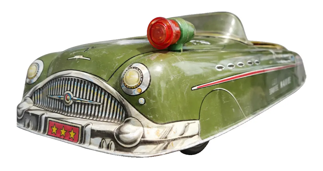 Foto de um(a) Carrinho Americano Marx Com Command Car, da categoria de Carros e caminhões de brinquedo. Autêntico carrinho americano da renomada fabricante Marx, produzido entre as décadas de 1940 e 1950. Peça original de época,... Vendido no marketplace Trésors.