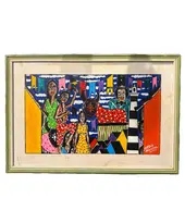 Foto de um(a) Pintura Olinda ASP - Sérgio Nogueira, da categoria de Pinturas. Sérgio Nogueira - Olinda. Acrílica sobre papel. Arte popular brasileira. Vendido no marketplace Trésors.