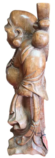 Foto de um(a) Escultura Buda em Madeira Maciça Esculpida à Mão, da categoria de Escultura. Linda peça decorativa entalhada em um único bloco de madeira maciça. Apresenta veios naturais e acabamento primoroso que... Mostrado de uma perspectiva diferente. Vendido no marketplace Trésors.