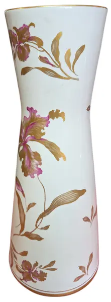 Foto de um(a) Vaso em Porcelana Saller - Decoração Floral e Filete a Ouro, da categoria de Vasos. Este elegante vaso em porcelana é uma peça de destaque para colecionadores e amantes de decoração clássica. Com um design... Mostrado de uma perspectiva diferente. Vendido no marketplace Trésors.