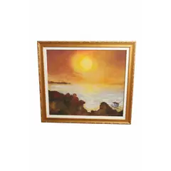 Foto de um(a) “Praia dos Rochedos” – Erico da Silva, da categoria de Pinturas. Belíssimo quadro “Praia dos Rochedos”, de Erico da Silva, retratando uma paisagem litorânea ao entardecer, com o sol intenso... Vendido no marketplace Trésors.