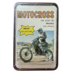 Foto de um(a) Motocross – Jogo de Trunfo | Jogo de Cartas Colecionável, da categoria de Jogos de cartas colecionáveis (TCG). Clássico jogo de trunfo Motocross, composto por cartas colecionáveis com ilustrações e informações técnicas de motos... Vendido no marketplace Trésors.