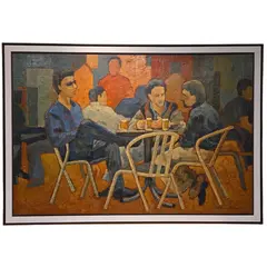 Foto de um(a) Quadro Pintura Óleo Sobre Tela "Chopp na XV" - Belmiro Santos, da categoria de Pinturas. Magnífico Óleo sobre Tela do Renomado Artista Belmiro Santos – Cena Urbana Chopp na Rua XVApresentamos uma belíssima e... Vendido no marketplace Trésors.