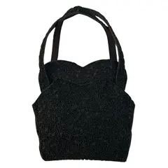 Foto de um(a) Bolsa Vintage Tecido Bordado Arabesco, da categoria de Bolsas. bolsa vintage, provavelmente década de 40 ou 50, formato único, com bordado delicados arabescos por toda a peça, parte... Vendido no marketplace Trésors.