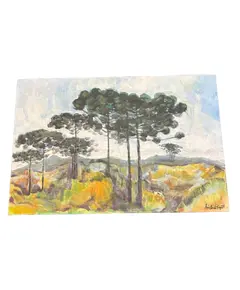 Foto de um(a) Andrea Prezutti - Araucárias, da categoria de Pinturas. Óleo sobre tela da grande artista paranaense Andrea Prezutti, natural de Jacarezinho. Vendido no marketplace Trésors.