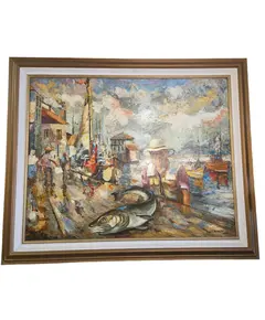 Foto de um(a) Quadro Óleo Sobre Tela "Pescador" - Assinado Por Rogoski, da categoria de Pinturas. Rara e belíssima obra de arte original, executada na técnica óleo sobre tela pelo renomado artista Rogoski. A pintura... Vendido no marketplace Trésors.
