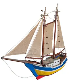 Foto de um(a) Veleiro Antigo em Madeira – Escuna Clássica Pintada à Mão, da categoria de Modelos de barcos. Encanto e Nostalgia em Cada Detalhe Este magnífico veleiro antigo é uma peça decorativa que evoca a era de ouro da... Vendido no marketplace Trésors.
