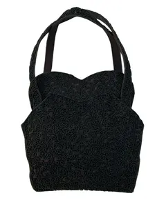 Foto de um(a) Bolsa Vintage Tecido Bordado Arabesco, da categoria de Bolsas. bolsa vintage, provavelmente década de 40 ou 50, formato único, com bordado delicados arabescos por toda a peça, parte... Vendido no marketplace Trésors.