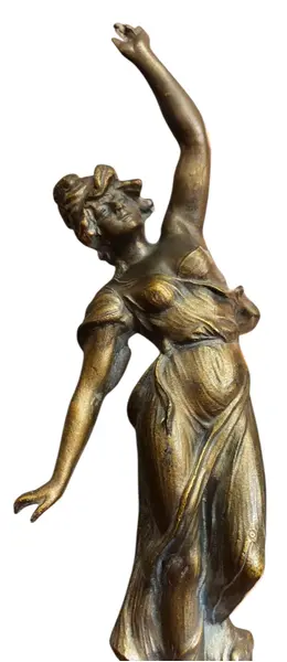 Foto de um(a) Relógio Escultura Feminina em Petit Bronze, da categoria de Relógios de mesa. Mostrado de uma perspectiva diferente. Vendido no marketplace Trésors.