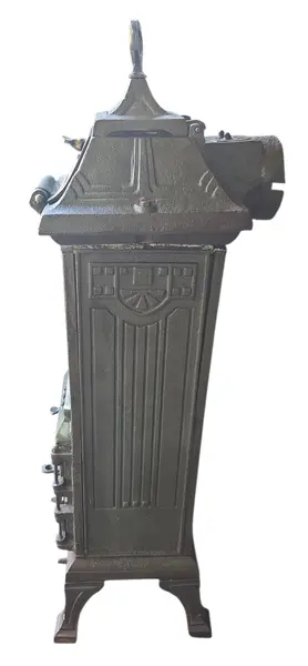 Foto de um(a) Antiga Salamandra de Coluna em Ferro Fundido, da categoria de Outros colecionáveis. Mostrado de uma perspectiva diferente. Vendido no marketplace Trésors.