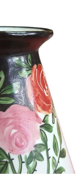 Foto de um(a) Vaso em Cerâmica Weiss - Pintura Floral Manual - Mogi das Cruzes, da categoria de Vasos. Vaso decorativo em cerâmica esmaltada da tradicional marca brasileira Weiss, fabricado em Mogi das Cruzes (SP). A peça... Mostrado de uma perspectiva diferente. Vendido no marketplace Trésors.