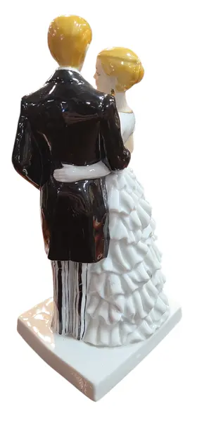 Foto de um(a) Estatueta Noivos Monte Fiero – Porcelana Esmaltada "Designed in Spain", da categoria de Modelos e estatuetas. Celebre o amor e a elegância com esta delicada estatueta de um casal de noivos, uma peça clássica da renomada linha Monte... Mostrado de uma perspectiva diferente. Vendido no marketplace Trésors.