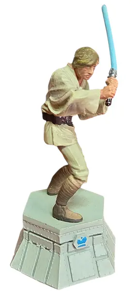 Foto de um(a) Peça De Xadrez Star Wars Luke Skywalker - Pintada À Mão, da categoria de Figuras de ação. Esta é uma oportunidade única para adquirir uma peça de reposição ou colecionável do icônico xadrez oficial de Star Wars.... Mostrado de uma perspectiva diferente. Vendido no marketplace Trésors.