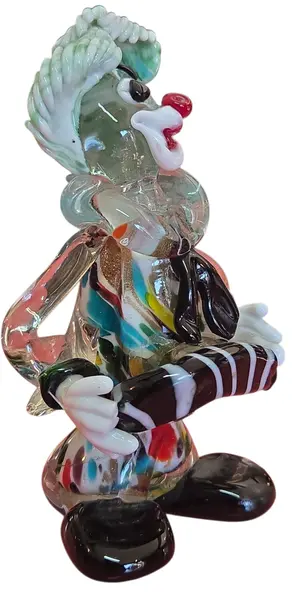 Foto de um(a) Escultura Palhaço Músico em Vidro Murano, da categoria de Escultura. Encantadora escultura vintage de palhaço músico confeccionada em autêntico vidro Murano. Uma peça colecionável clássica da... Mostrado de uma perspectiva diferente. Vendido no marketplace Trésors.