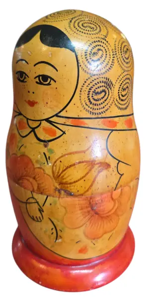 Foto de um(a) Matrioska Russa Vintage (USSR) - Conjunto com 5 Bonecas Pintadas à Mão, da categoria de Bonecas. Relíquia soviética autêntica para colecionadores e amantes de decoração vintage! Este belo conjunto de Matrioskas (bonecas... Mostrado de uma perspectiva diferente. Vendido no marketplace Trésors.