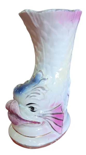 Foto de um(a) Cachepot Escultural em Porcelana – Figura de Peixe, da categoria de Cachepot. Sofisticado cachepot (vaso decorativo) em porcelana branca vitrificada, apresentando uma modelagem detalhada em formato de... Vendido no marketplace Trésors.