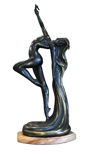 Foto de um(a) Escultura art nouveau em petit bronze, da categoria de Escultura. Linda escultura Art Nouveau, com 58cm de altura. Vendido no marketplace Trésors.