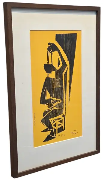 Foto de um(a) Poty Lazzarotto - 1976, da categoria de Pinturas. Xilogravura de Poty Lazzarotto, 1976. Mostrado de uma perspectiva diferente. Vendido no marketplace Trésors.