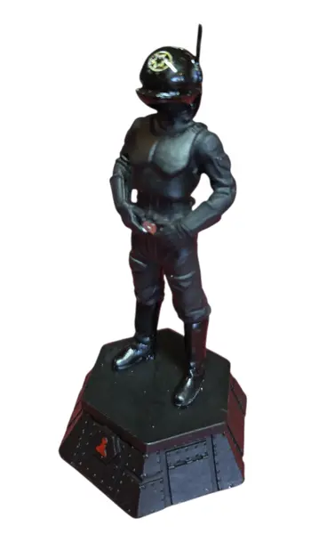 Foto de um(a) Estátua Articulada Star Wars Imperial Gunner - Peça de Xadrez Colecionável (Peão Preto) - Pintado à Mão, da categoria de Figuras de ação. Adicione uma peça de precisão e autoridade imperial à sua coleção com esta estátua do Imperial Gunner. Esta figura detalhada... Vendido no marketplace Trésors.