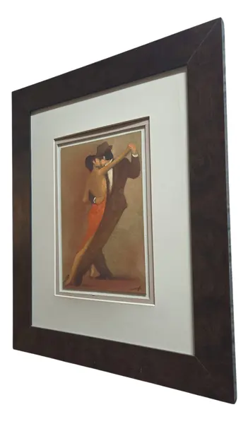 Foto de um(a) Quadro Artístico "Tango Nuestro" – Elegância e Paixão em Moldura Clássica, da categoria de Pinturas. Esta obra captura a essência vibrante e melancólica do tango, a dança mais icônica do Rio da Prata. Com um estilo que... Mostrado de uma perspectiva diferente. Vendido no marketplace Trésors.