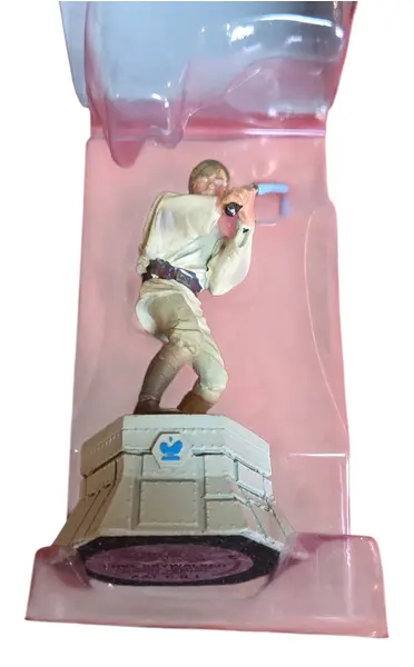 Foto de um(a) Peça De Xadrez Star Wars Luke Skywalker - Pintada À Mão, da categoria de Figuras de ação. Esta é uma oportunidade única para adquirir uma peça de reposição ou colecionável do icônico xadrez oficial de Star Wars.... Mostrado de uma perspectiva diferente. Vendido no marketplace Trésors.