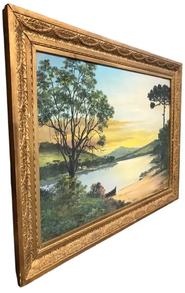 Foto de um(a) Quadro schuwaloff - 1962, da categoria de Pinturas. Quadro schuwaloff - 1962R$3.490,00Em até 6x sem juros! Medidas:95x70cm. Mostrado de uma perspectiva diferente. Vendido no marketplace Trésors.