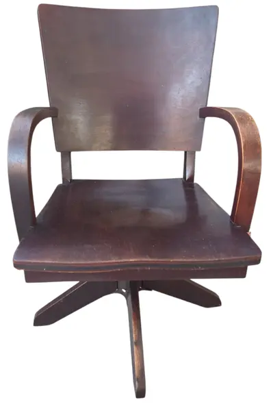 Foto de um(a) Cadeira de Escritório Giratória Xerife Ritzmann em Madeira, da categoria de Poltronas. Autêntica e robusta cadeira de escritório antiga modelo Xerife, fabricada pela renomada e tradicional marca Ritzmann. Uma... Mostrado de uma perspectiva diferente. Vendido no marketplace Trésors.