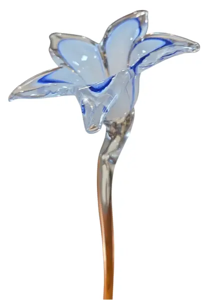 Foto de um(a) Flor Decorativa em Cristal Murano - Branco e Azul, da categoria de Outros colecionáveis. Elegante flor decorativa artesanal, modelada à mão em cristal Murano. Esta peça une o charme do design orgânico com a... Mostrado de uma perspectiva diferente. Vendido no marketplace Trésors.