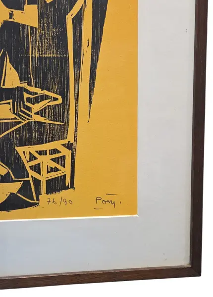 Foto de um(a) Poty Lazzarotto - 1976, da categoria de Pinturas. Xilogravura de Poty Lazzarotto, 1976. Mostrado de uma perspectiva diferente. Vendido no marketplace Trésors.