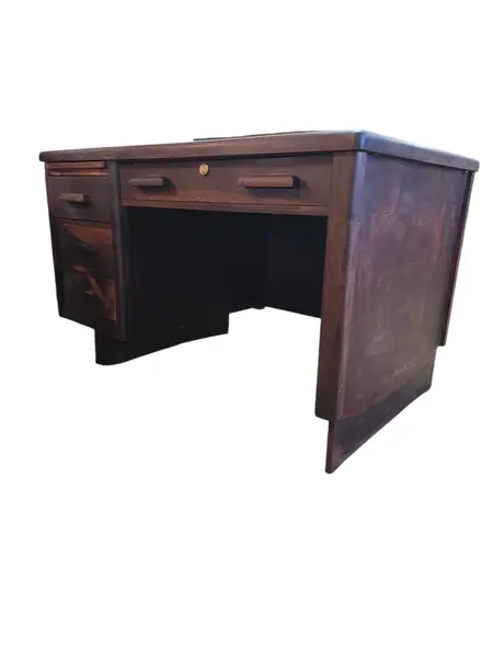 Foto de um(a) Escrivaninha Ritzmann Anos 60 - Impecável (Com Selo de Autenticidade), da categoria de Escrivaninhas e Mesas de escritório. Raridade para colecionadores e amantes do design vintage! Apresento esta escrivaninha original Ritzmann, ícone do mobiliário... Mostrado de uma perspectiva diferente. Vendido no marketplace Trésors.