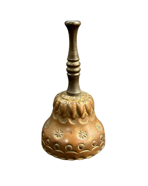Foto de um(a) Sino em Cobre vintage, da categoria de Outros colecionáveis. Lindo e delicado sino VINTAGE em cobre, com arabescos em baixo relevo e pega em madeira torneada. Vendido no marketplace Trésors.