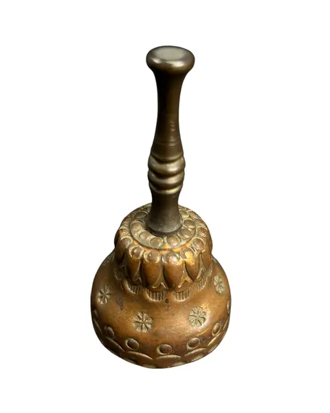 Foto de um(a) Sino em Cobre vintage, da categoria de Outros colecionáveis. Lindo e delicado sino VINTAGE em cobre, com arabescos em baixo relevo e pega em madeira torneada. Mostrado de uma perspectiva diferente. Vendido no marketplace Trésors.