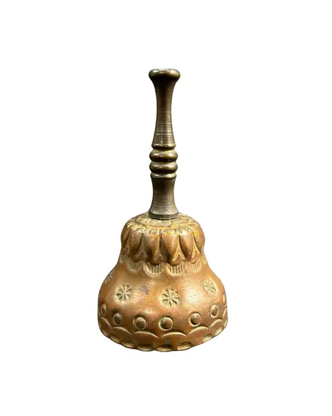 Foto de um(a) Sino em Cobre vintage, da categoria de Outros colecionáveis. Lindo e delicado sino VINTAGE em cobre, com arabescos em baixo relevo e pega em madeira torneada. Mostrado de uma perspectiva diferente. Vendido no marketplace Trésors.