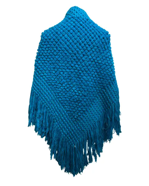 Foto de um(a) Xale Vintage Azul Ciano, da categoria de Casacos. Xale Vintage na cor azul Ciano Lindo trabalho, primorosa execução, provavelmente em técnica antiga de amarração de lã com... Vendido no marketplace Trésors.
