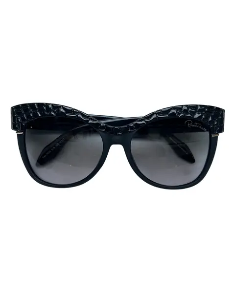 Foto de um(a) Óculos Roberto Cavalli, da categoria de Óculos. Óculos atribuído à Roberto Cavalli, modelo Teti RC74OS, armação em acetato na cor preta padrao croco e detalhes fosco,... Vendido no marketplace Trésors.