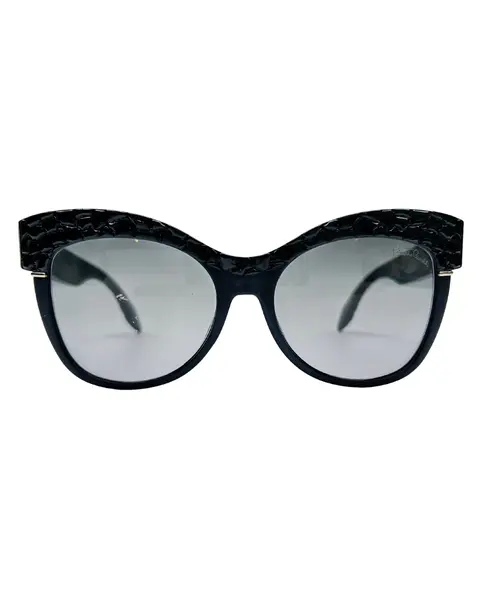 Foto de um(a) Óculos Roberto Cavalli, da categoria de Óculos. Óculos atribuído à Roberto Cavalli, modelo Teti RC74OS, armação em acetato na cor preta padrao croco e detalhes fosco,... Mostrado de uma perspectiva diferente. Vendido no marketplace Trésors.