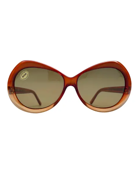 Foto de um(a) Óculos Vintage Novo Montclair Spectra, da categoria de Óculos. Óculos VINTAGE Montclair, modelo Spectra, Selected Frame, armação em acetato nas cores degrade marrom alaranjado, semi... Mostrado de uma perspectiva diferente. Vendido no marketplace Trésors.