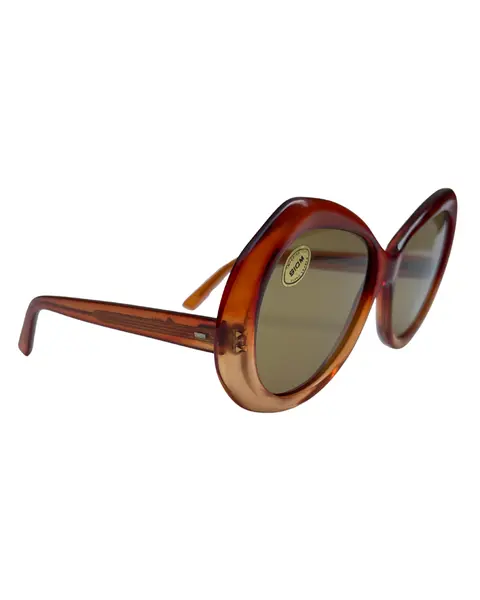 Foto de um(a) Óculos Vintage Novo Montclair Spectra, da categoria de Óculos. Óculos VINTAGE Montclair, modelo Spectra, Selected Frame, armação em acetato nas cores degrade marrom alaranjado, semi... Mostrado de uma perspectiva diferente. Vendido no marketplace Trésors.
