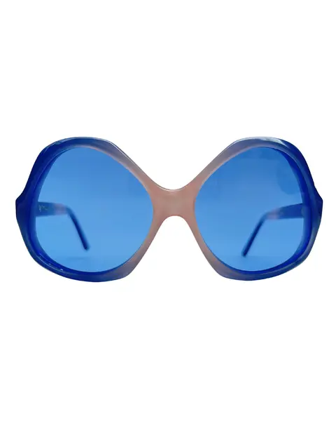 Foto de um(a) Óculos Vintage Novo Montclair Azul/Rosa, da categoria de Óculos. Óculos VINTAGE Montclair, Selected Frame, armação em acetato nas cores degrade azul e rosa, semi transparência, lentes... Mostrado de uma perspectiva diferente. Vendido no marketplace Trésors.