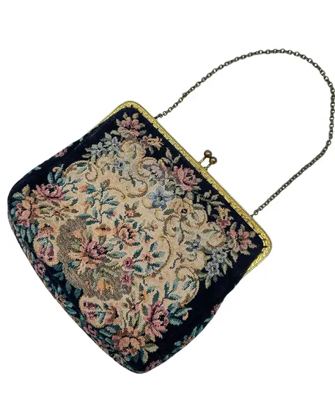 Foto de um(a) Bolsa Gobelin Floral Verweegen & Kok, da categoria de Bolsas. Linda e colecionável bolsa em gobelin, da renomada marca holandesa Verweegen & Kok, uma joalheria e ourivesaria tradicional... Mostrado de uma perspectiva diferente. Vendido no marketplace Trésors.