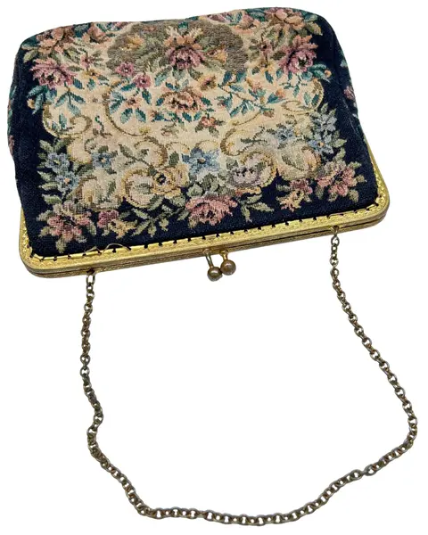 Foto de um(a) Bolsa Gobelin Floral Verweegen & Kok, da categoria de Bolsas. Linda e colecionável bolsa em gobelin, da renomada marca holandesa Verweegen & Kok, uma joalheria e ourivesaria tradicional... Mostrado de uma perspectiva diferente. Vendido no marketplace Trésors.