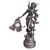 Foto de um(a) Antiga Luminária Escultura Petit Bronze Estilo Art Nouveau - Tulipa em Vidro Acetinado, da categoria de Escultura. Elegância e Arte em uma Peça Única Apresentamos esta magnífica luminária escultura confeccionada em petit bronze, uma peça... Mostrado de uma perspectiva diferente. Vendido no marketplace Trésors.
