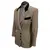 Foto de um(a) Blazer Vintage New York Lã, da categoria de Casacos. Blazer americano em lã tons de cinza, as tramas da lã formam discreto padrão de poás, detalhes veludo preto. Modelagem... Mostrado de uma perspectiva diferente. Vendido no marketplace Trésors.