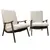 Foto de um(a) Par de Poltronas Modernistas Buclê Off-White, da categoria de Poltronas. Par de Poltronas Modernistas Anos 50/60 em Madeira Maciça e Tecido Buclê Off-White. Mostrado de uma perspectiva diferente. Vendido no marketplace Trésors.