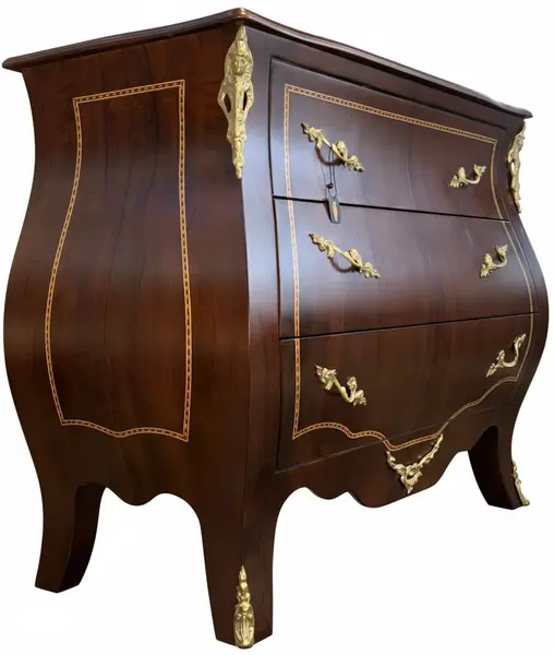Foto de um(a) Cômoda Bombê de alto padrão em Imbuia, da categoria de Cômodas e Sapateira. Ápice do luxo e da sofisticação para ambientes exclusivos Esta Cômoda Bombê é uma peça magnífica que representa o auge do... Vendido no marketplace Trésors.