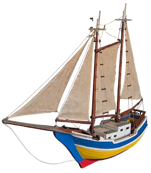 Foto de um(a) Veleiro Antigo em Madeira – Escuna Clássica Pintada à Mão, da categoria de Modelos de barcos. Encanto e Nostalgia em Cada Detalhe Este magnífico veleiro antigo é uma peça decorativa que evoca a era de ouro da... Vendido no marketplace Trésors.
