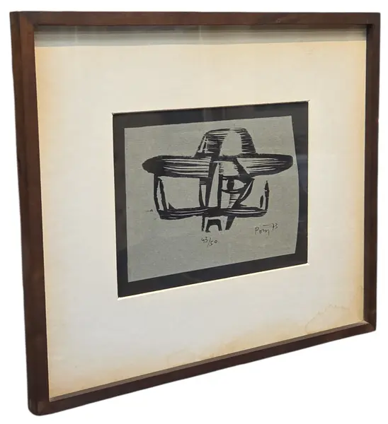 Foto de um(a) Poty Lazzarotto - 1973, da categoria de Pinturas. Xilogravura de Poty Lazzarotto - 1973. Mostrado de uma perspectiva diferente. Vendido no marketplace Trésors.